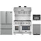 Forno 5-Piece Pro Appliance Package - 48-Inch Gas Range, Refrigerator, Wall Mount Hood with Backsplash, 24-Inch Microwave Oven, & 3-Rack Dishwasher in Stainless Steel
