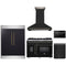 Forno 5-Piece Appliance Package - 48-inch Gas Range, Hood, Refrigerator, Dishwasher and 24-Inch Microwave Drawer in Black with Antique Brass Trim