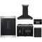 Forno 5-Piece Appliance Package - 48-inch Gas Range, Hood, Refrigerator, Dishwasher and 30-Inch Microwave Oven in Black with Antique Brass Trim