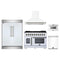 Forno 5-Piece Appliance Package - 48-inch Capriasca French Door Gas Range, Hood, 60-Inch Built-In Refrigerator, Dishwasher and 24-Inch Microwave Drawer in White with Antique Brass Trim