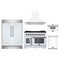 Forno 5-Piece Appliance Package - 48-inch Gas Range, Hood, Refrigerator, Dishwasher and 30-Inch Microwave Drawer in White with Antique Brass Trim