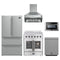 Forno 5-Piece Appliance Package - 30-Inch Galiano French Door Electric Range, Wall Mount Range Hood, 36-Inch Refrigerator, Dishwasher, and 24-Inch Microwave Drawer in Stainless Steel