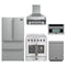 Forno 5-Piece Appliance Package - 30-Inch Galiano French Door Electric Range, Wall Mount Range Hood, 36-Inch Refrigerator, Dishwasher, and 30-Inch Microwave Oven in Stainless Steel