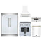 Forno 5-Piece Appliance Package - 30-Inch Galiano French Door Electric Range, Wall Mount Range Hood, 60-Inch Refrigerator, Dishwasher, and 30-Inch Microwave Drawer in White with Antique Brass Trim