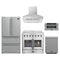 Forno 5-Piece Appliance Package - 36-Inch Galiano French Door Electric Range, Wall Mount Range Hood, 36-Inch Refrigerator, Dishwasher, and 30-Inch Microwave Drawer in Stainless Steel