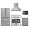 Forno 5-Piece Appliance Package - 36-Inch Galiano French Door Electric Range, Wall Mount Range Hood, 36-Inch Refrigerator, Dishwasher, and 24-Inch Microwave Drawer in Stainless Steel
