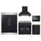 Forno 5-Piece Appliance Package - 36-Inch Galiano French Door Electric Range, Wall Mount Range Hood, 60-Inch Refrigerator, Dishwasher, and 24-Inch Microwave Oven in Black with Antique Brass Trim