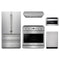 Thor Kitchen 5-Piece Appliance Package - 36-Inch Propane Gas Range, French Door Refrigerator, Under Cabinet Hood, Dishwasher, & Microwave Drawer in Stainless Steel