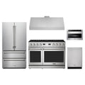 Thor Kitchen 5-Piece Appliance Package - 48-Inch Natural Gas Range, French Door Refrigerator, Under Cabinet Hood, Dishwasher, & Microwave Drawer in Stainless Steel