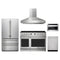 Thor Kitchen 5-Piece Appliance Package - 48-Inch Natural Gas Range, French Door Refrigerator, Wall Mount Hood, Dishwasher, & Microwave Drawer in Stainless Steel