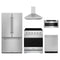 Gordon Ramsay by Thor Kitchen 5-Piece Appliance Package - 30-Inch Electric Range, Counter-Depth Refrigerator, Wall Mount Hood, Dishwasher, & Microwave Drawer in Stainless Steel