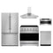 Gordon Ramsay by Thor Kitchen 5-Piece Appliance Package - 36-Inch Electric Range, Counter-Depth Refrigerator, Wall Mount Hood, Dishwasher, & Microwave Drawer in Stainless Steel