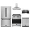 Gordon Ramsay by Thor Kitchen 5-Piece Appliance Package - 30-Inch Natural Gas Range, Counter-Depth Refrigerator, Wall Mount Hood, Dishwasher, & Microwave Drawer in Stainless Steel with Black Trim
