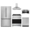 Gordon Ramsay by Thor Kitchen 5-Piece Appliance Package - 30-Inch Propane Gas Range, Counter-Depth Refrigerator, Wall Mount Hood, Dishwasher, & Microwave Drawer in Stainless Steel