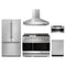 Gordon Ramsay by Thor Kitchen 5-Piece Appliance Package - 48-Inch Natural Gas Range, Counter-Depth Refrigerator, Wall Mount Hood, Dishwasher, & Microwave Drawer in Stainless Steel