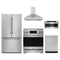Gordon Ramsay by Thor Kitchen 5-Piece Appliance Package - 30-Inch Induction Range, Counter-Depth Refrigerator, Wall Mount Hood, Dishwasher, & Microwave Drawer in Stainless Steel