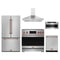 Gordon Ramsay by Thor Kitchen 5-Piece Appliance Package - 36-Inch Induction Range, Counter-Depth Refrigerator, Wall Mount Hood, Dishwasher, & Microwave Drawer in Stainless Steel with Rose Gold Trim
