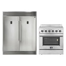 Forno 2-Piece Appliance Package - 30-Inch Electric Range & Pro-Style Refrigerator and Freezer in Stainless Steel