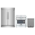 Forno 3-Piece Appliance Package - 36-Inch Galiano Electric Range, Pro-Style Refrigerator, and Dishwasher in Stainless Steel