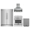 Forno 4-Piece Appliance Package - 30-Inch Electric Range, Wall Mount Range Hood, Pro-Style Refrigerator, and Dishwasher in Stainless Steel