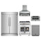 Forno 5-Piece Pro Appliance Package - 30-Inch Dual Fuel Range, 60-Inch Pro-Style Refrigerator, Wall Mount Hood, 30-Inch Microwave Drawer, & 3-Rack Dishwasher in Stainless Steel