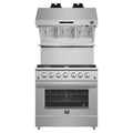 Forno 2-Piece Appliance Package - 36-Inch Gas Range & Wall Mount Hood with Backsplash in Stainless Steel