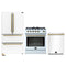Forno 3-Piece Appliance Package - 30-Inch Gas Range, Refrigerator, and Dishwasher in White with Antique Brass Trim