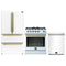 Forno 3-Piece Appliance Package - 30-Inch Gas Range, Refrigerator, and Dishwasher in White with Antique Brass Trim
