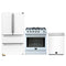 Forno 3-Piece Appliance Package - 30-Inch Gas Range, Refrigerator, and Dishwasher in White with Stainless Steel Trim