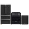 Forno Espresso 3-Piece Appliance Package - 30-Inch Electric Range, Refrigerator and Dishwasher in Black with Stainless Steel Trim