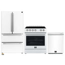Forno Espresso 3-Piece Appliance Package - 30-Inch Electric Range, Refrigerator and Dishwasher in White with Stainless Steel Trim
