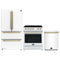 Forno Espresso 3-Piece Appliance Package - 30-Inch Electric Range, Refrigerator and Dishwasher in White with Brass Handle