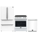 Forno Espresso 3-Piece Appliance Package - 30-Inch Electric Range, Refrigerator and Dishwasher in White with Stainless Steel Trim
