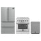 Forno 3-Piece Appliance Package - 30-Inch Electric Range, French Door Refrigerator, and Dishwasher in Stainless Steel