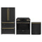Forno Espresso 3-Piece Appliance Package - 30-Inch Induction Range, Refrigerator and Dishwasher in Black with Antique Brass Trim