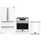 Forno Espresso 3-Piece Appliance Package - 30-Inch Induction Range, Refrigerator and Dishwasher in White with Stainless Steel Handle