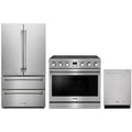 Thor Kitchen 3-Piece Appliance Package - 36-Inch Electric Range, French Door Refrigerator, & Dishwasher in Stainless Steel