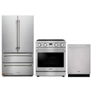 Thor Kitchen A-Series 3-Piece Appliance Package - 30-Inch Propane Gas Range, Refrigerator, and Dishwasher in Stainless Steel