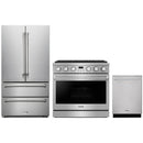 Thor Kitchen A-Series 3-Piece Appliance Package - 36-Inch Propane Gas Range, Refrigerator, and Dishwasher in Stainless Steel