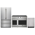 Thor Kitchen 3-Piece Appliance Package - 48-Inch Natural Gas Range, French Door Refrigerator, & Dishwasher in Stainless Steel