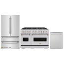 ZLINE 3-Piece Appliance Package - 48-Inch Dual Fuel Range, Refrigerator, and Dishwasher in Stainless Steel