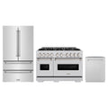 ZLINE 3-Piece Appliance Package - 48-Inch Dual Fuel Range, Refrigerator, and Dishwasher in Stainless Steel