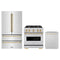 ZLINE 3-Piece Appliance Package - 30-Inch Dual Fuel Range, Refrigerator, and Dishwasher in Stainless Steel with Gold Accents