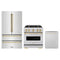 ZLINE 3-Piece Appliance Package - 30-Inch Dual Fuel Range, Refrigerator, and Dishwasher in Stainless Steel with Gold Accents