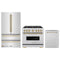 ZLINE 3-Piece Appliance Package - 36-Inch Dual Fuel Range, Refrigerator, and Dishwasher in Stainless Steel with Champagne Bronze Accents
