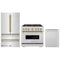 ZLINE 3-Piece Appliance Package - 36-Inch Dual Fuel Range, Refrigerator, and Dishwasher in Stainless Steel with Gold Accents
