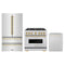 ZLINE 3-Piece Appliance Package - 36-Inch Dual Fuel Range, Refrigerator, and Dishwasher in Stainless Steel with Gold Accents