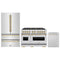 ZLINE 3-Piece Appliance Package - 48-Inch Dual Fuel Range, Refrigerator, and Dishwasher in Stainless Steel with Champagne Bronze Accents