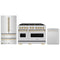 ZLINE 3-Piece Appliance Package - 48-Inch Dual Fuel Range, Refrigerator, and Dishwasher in Stainless Steel with Champagne Bronze Accents