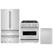 ZLINE 3-Piece Appliance Package - 30-Inch Gas Range, Refrigerator, and Dishwasher in Stainless Steel